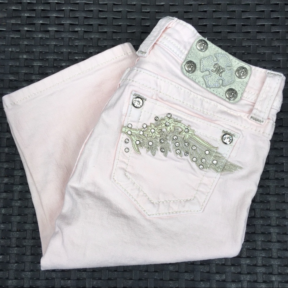 Miss Me Bermuda Girls Pink Jean Shorts Size 14